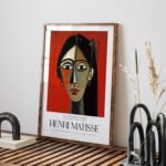 Contemporary Red Portrait Printable Wall Art