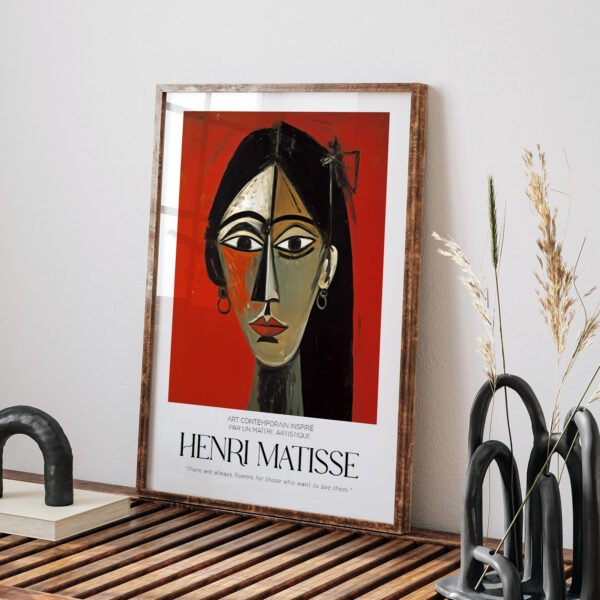 Contemporary Red Portrait Printable Wall Art