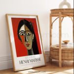 Contemporary Red Portrait Printable Wall Art