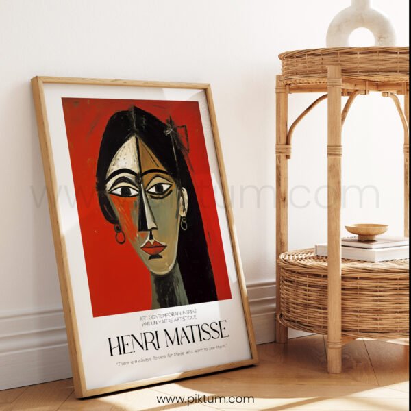 Contemporary Red Portrait Printable Wall Art