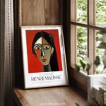 Contemporary Red Portrait Printable Wall Art