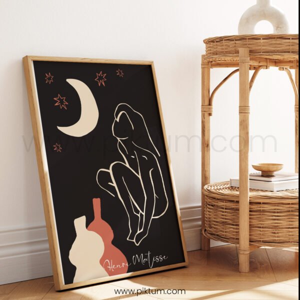 Minimalist Digital Wall Art - Moon & Figure by Matisse