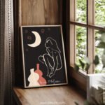 Minimalist Digital Wall Art - Moon & Figure by Matisse