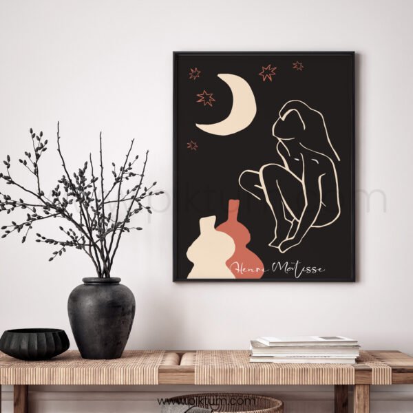 Minimalist Digital Wall Art - Moon & Figure by Matisse