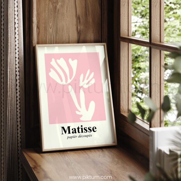 Abstract Matisse Style Pink Wall Art Print - Printable Decor