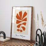 Modern Abstract Printable Wall Art in Orange and Beige