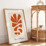 Modern Abstract Printable Wall Art in Orange and Beige