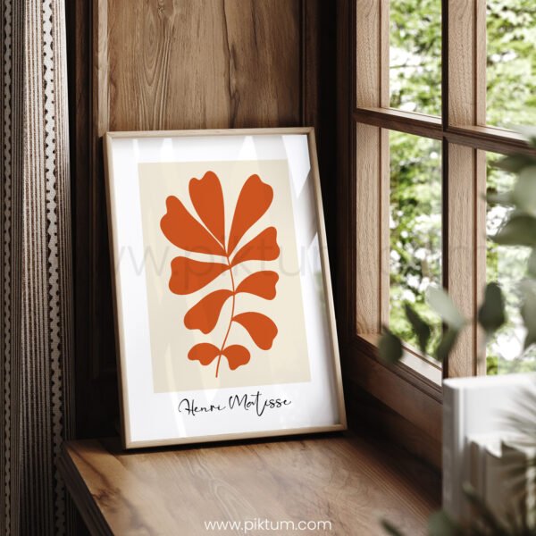 Modern Abstract Printable Wall Art in Orange and Beige