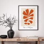 Modern Abstract Printable Wall Art in Orange and Beige