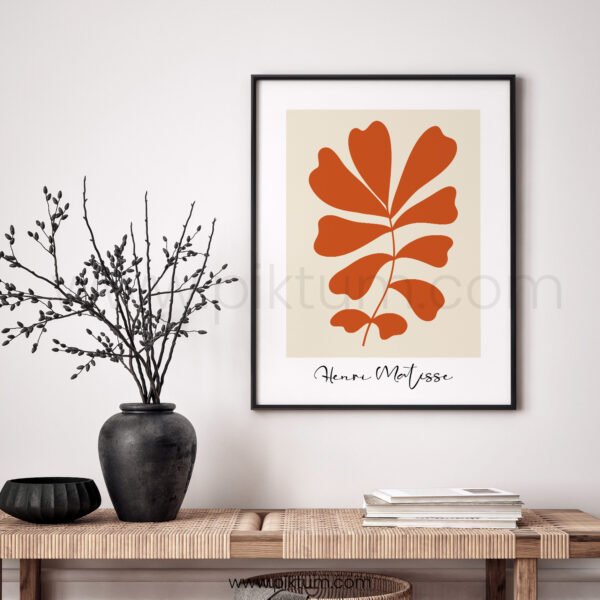 Modern Abstract Printable Wall Art in Orange and Beige