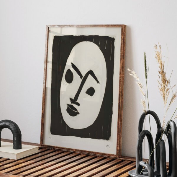 Abstract Printable Wall Art - Black and White Face Design