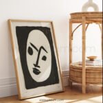 Abstract Printable Wall Art - Black and White Face Design