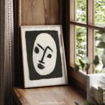 Abstract Printable Wall Art - Black and White Face Design
