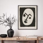Abstract Printable Wall Art - Black and White Face Design
