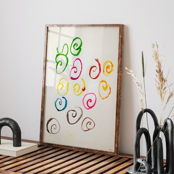 Vibrant Abstract Swirl Printable Wall Art for Modern Decor