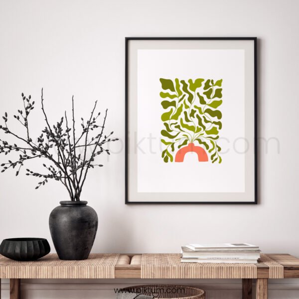 Minimalist Green Botanical Printable Wall Art