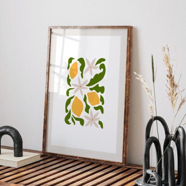 Vibrant Lemon Modern Minimalist Printable Wall Art