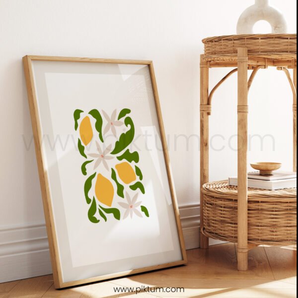 Vibrant Lemon Modern Minimalist Printable Wall Art