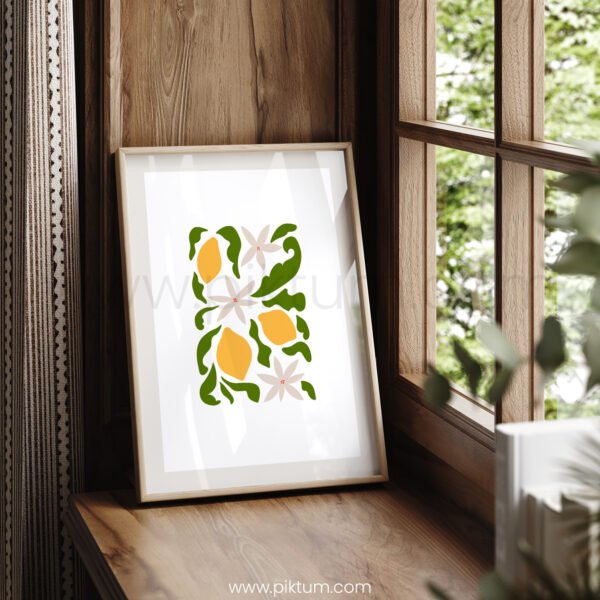 Vibrant Lemon Modern Minimalist Printable Wall Art