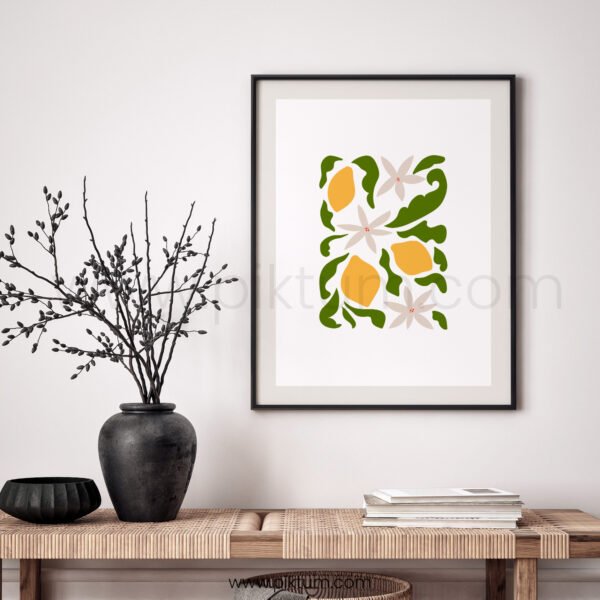 Vibrant Lemon Modern Minimalist Printable Wall Art