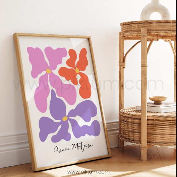 Minimalist Floral Printable Wall Art - Vibrant Matisse Style for Modern Decor