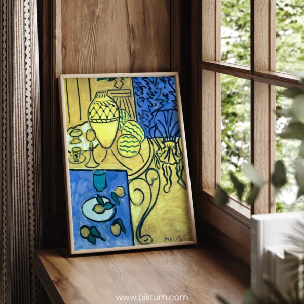 Modern Abstract Printable Wall Art - Vibrant Yellow and Blue Decor