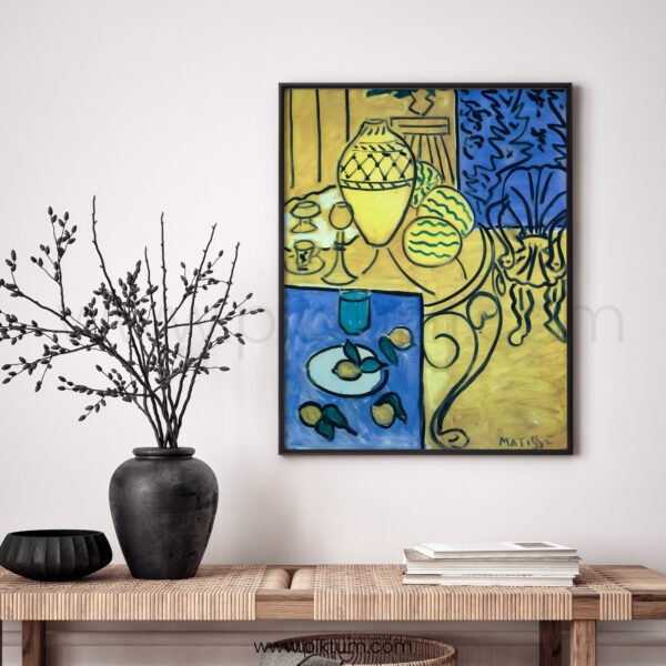 Modern Abstract Printable Wall Art - Vibrant Yellow and Blue Decor