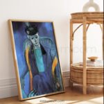 Abstract Printable Wall Art with Blue Tones for Living Room Decor