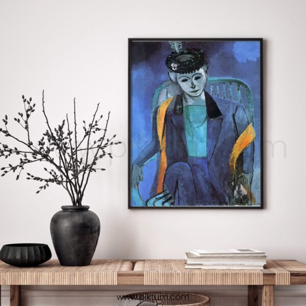 Abstract Printable Wall Art with Blue Tones for Living Room Decor