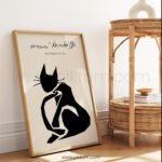 Minimalist Cat Silhouette Printable Wall Art