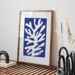 Abstract Blue & White Coral Design Printable Wall Art
