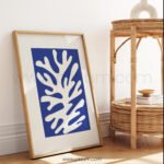 Abstract Blue & White Coral Design Printable Wall Art