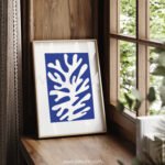 Abstract Blue & White Coral Design Printable Wall Art