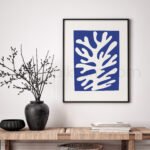 Abstract Blue & White Coral Design Printable Wall Art