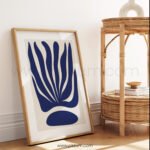 Abstract Minimalist Blue Wall Art Print