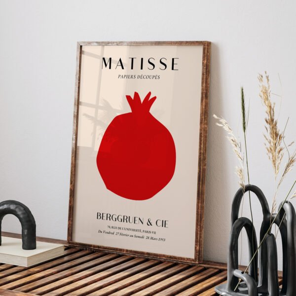 Modern Minimalist Matisse Inspired Printable Wall Art - Red and Beige Design