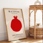Modern Minimalist Matisse Inspired Printable Wall Art - Red and Beige Design