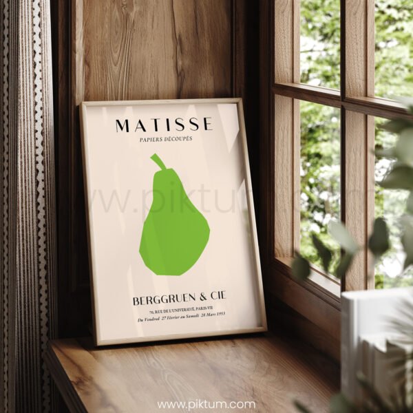 Minimalist Matisse Pear Art Print for Modern Decor