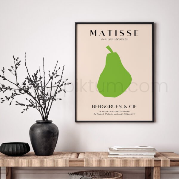 Minimalist Matisse Pear Art Print for Modern Decor