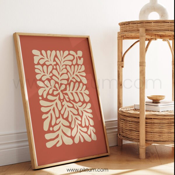 Abstract Printable Wall Art in Terracotta and Beige