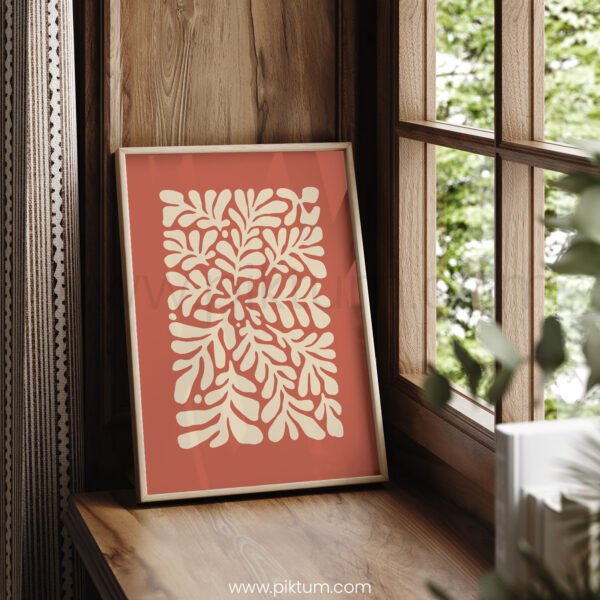 Abstract Printable Wall Art in Terracotta and Beige