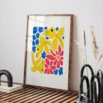 Vibrant Folk Art Printable Wall Art - Colorful Birds & Flowers