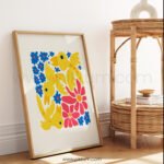 Vibrant Folk Art Printable Wall Art - Colorful Birds & Flowers