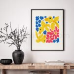 Vibrant Folk Art Printable Wall Art - Colorful Birds & Flowers