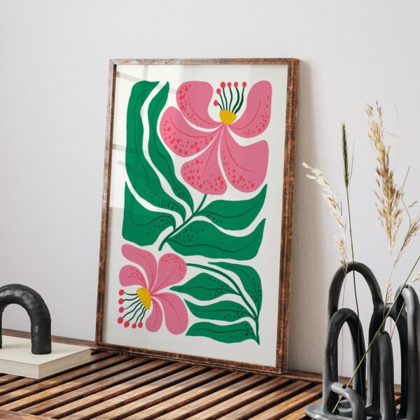 Vibrant Floral Printable Wall Art - Modern Illustration