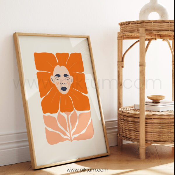 Modern Abstract Face Floral Printable Wall Art