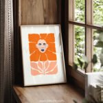 Modern Abstract Face Floral Printable Wall Art