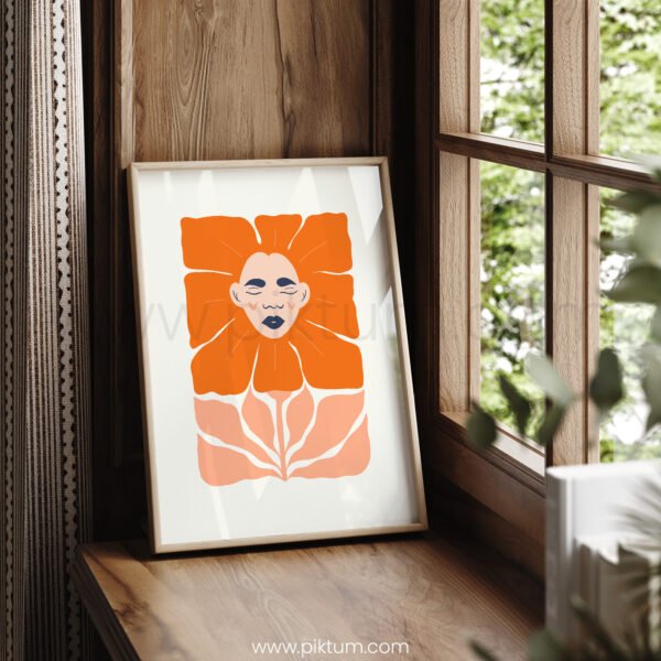 Modern Abstract Face Floral Printable Wall Art
