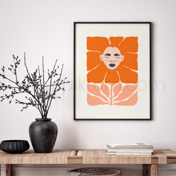 Modern Abstract Face Floral Printable Wall Art