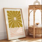 Abstract Mustard Yellow & Pink Printable Wall Art